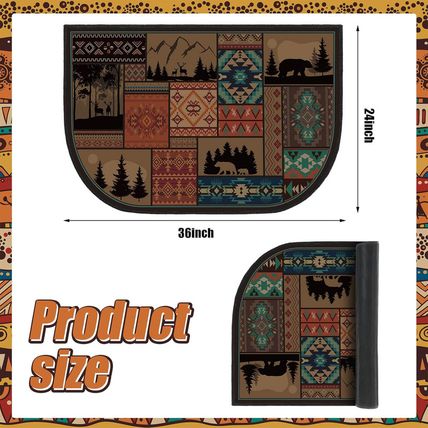 Demissle Fireplace Hearth Rug Fireplace Mats Cabin Southwestern Fireproof Fire R