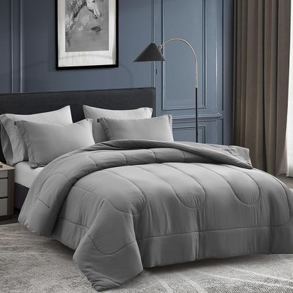 Maple&Stone Queen Size Comforter Set 7 Pieces Bed in a Bag - down Alternative Be