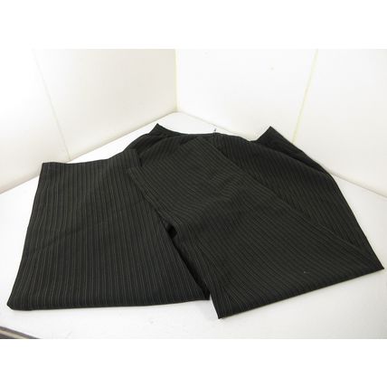 Perceptions New York 3-Piece Pants Vest Suit Green Black Striped Business Sz 18