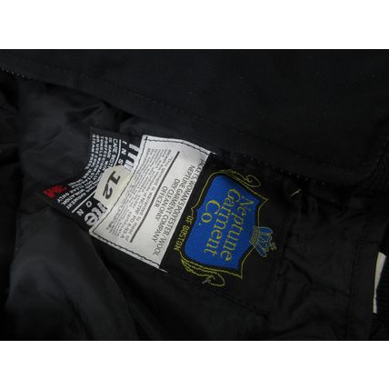 Vintage Neptune Garment Co. Boston Officer Jacket Black Polyester Wool 12 Womens