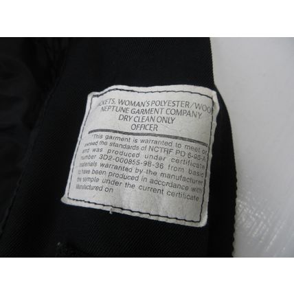Vintage Neptune Garment Co. Boston Officer Jacket Black Polyester Wool 12 Womens