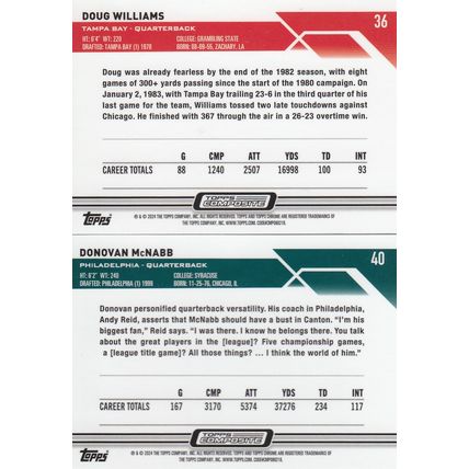 DOUG WILLIAMS & DONOVAN McNABB AUTO 2024 BUCCANEERS & EAGLES HOF SB CHAMPIONS