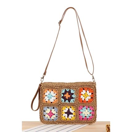 Chestnut Flower Straw Woven Single Shoulder Bag