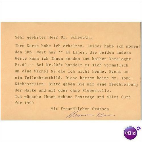 Switzerland postcard 1989