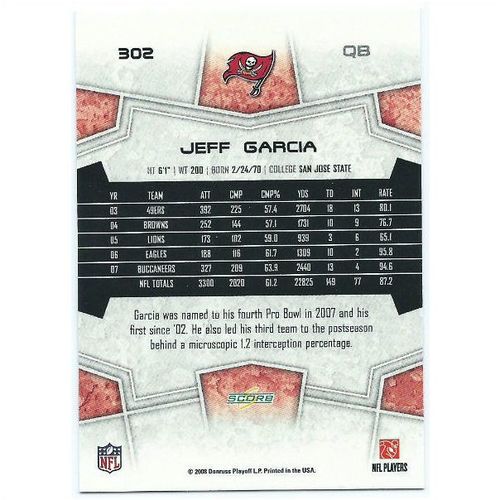 2008 Score - #302 - Jeff Garcia