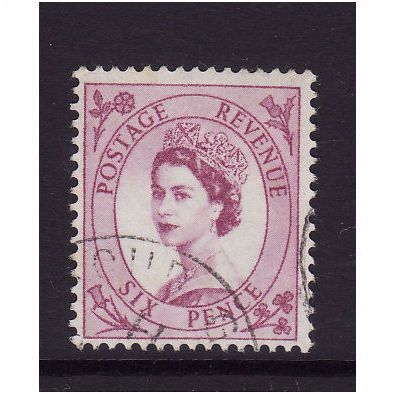 GREAT BRITAIN 1958 SG 579 6d CLARET FINE USED