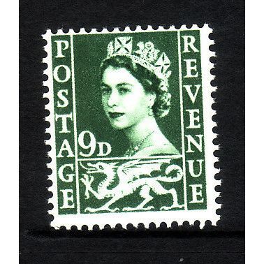 GREAT BRITAIN WALES 1967 SG W4 9d BRONZE GREEN U/M MINT