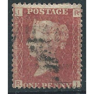 1858 SG43 1d Red Plate 99 Good/Fine Used Check Letters "RI"