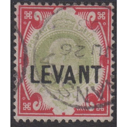 British Levant Sg L10 1s Dull Green & Carmine cds good- fine used (G6)