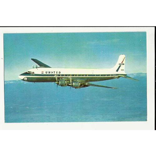 Aviation UNITED AIRLINES DC-7 Postcard by Plastichrome (P22000)