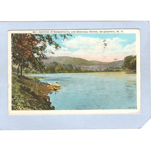 New York Binghamton Junction Of Susquehanna & Chenango Rivers ny_box2~502