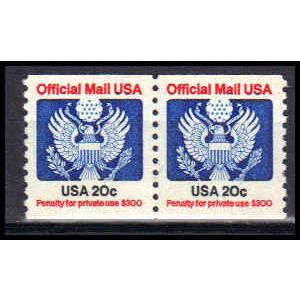 O135 20c Eagle Very Fine MNH Pair KA2054