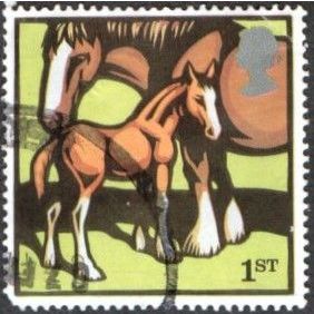 2005 Farm Animals. 1st Value Clydsdale Mare and Foal. Very Fine Used