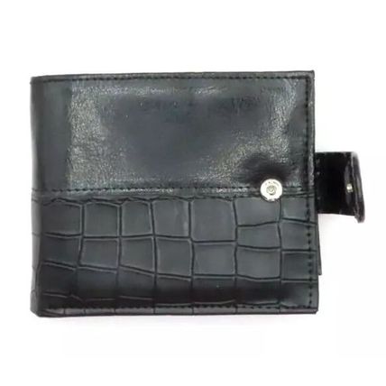 Black Mock Croc Pattern Wallet 10 CM Mens Comes Boxed Gift Fathers Day Notes