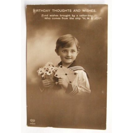 pre 1918 postcard - Birthday Thoughts & Wishes