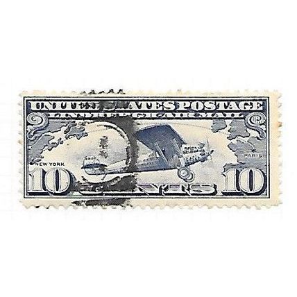 USA 1927 LINDENBURG ATLANTIC FLIGHT AIR MAIL 10c SPIRIT OF ST LOUIS PARIS USED