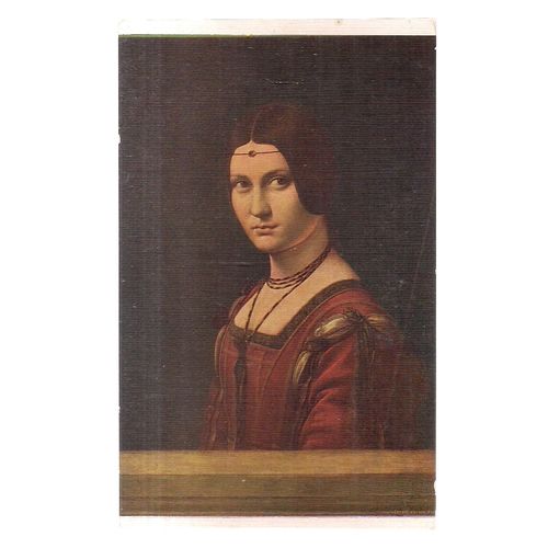 LUCREZIA CRIVELLI by Leonardo de Vinci unused vintage postcard =