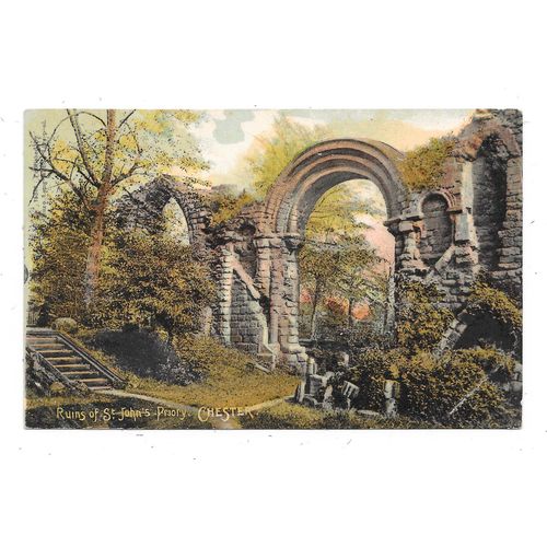 NICE PRINTED POSTCARD RUINS OF ST.JOHN'S PRIORY CHESTER (410)