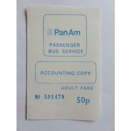 Pan American Airport Coach Ticket Accounting Copy #6