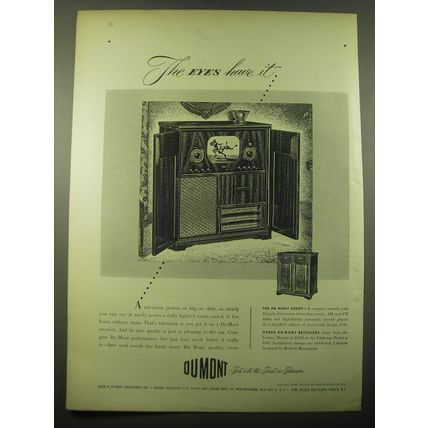 1948 Du Mont Savoy Television Ad - The Eyes Have It
