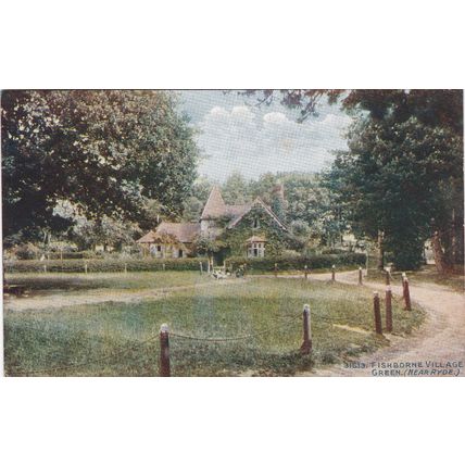 Standard size printed postcard Fishbourne Village Green Isle of Wight