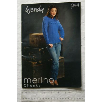 2011 Wendy Knitting Book 344 Merino chunky, 9 designs for men & women