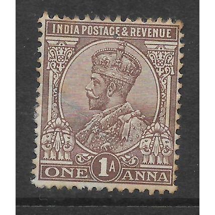INDIA 1922 1a CHOCOLATE SG 197 FINE USED#