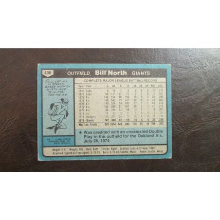 1980 Topps Bill North San Francisco Giants Card #408