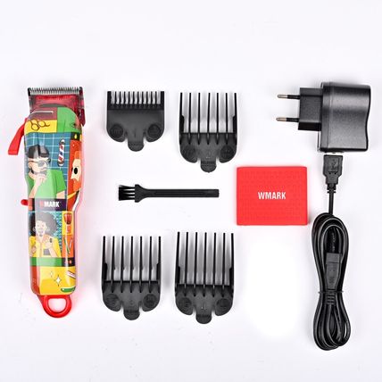 WMARK Barbers Professional Cordless Beard Trimmer Mens Hair Clipper Graffiti