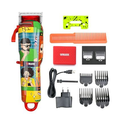WMARK Barbers Professional Cordless Beard Trimmer Mens Hair Clipper Graffiti