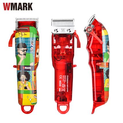 WMARK Barbers Professional Cordless Beard Trimmer Mens Hair Clipper Graffiti