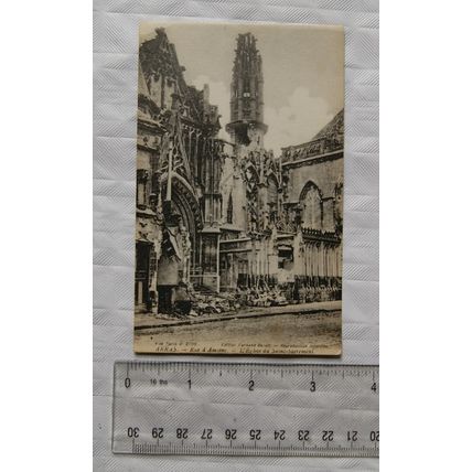 WW1 Postcard Arras, L'Eglise du Saint Sacrement, Bomb Damaged