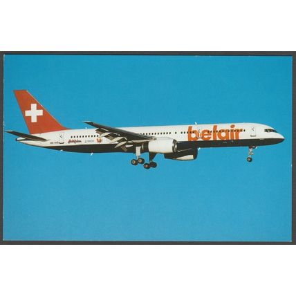 Belair Airlines Boeing 757-2G5 HB-IHS at Zürich - Bucher & Co Postcard
