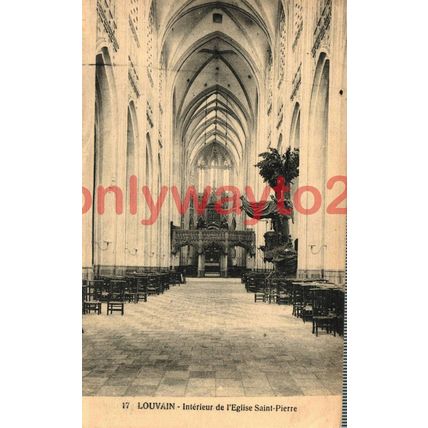 Louvain (Leuven), Interieur de l'Eglise St-Pierre, Belgium, 1900/10s, Postcard