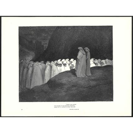 HYPOCRITES 1903 Gustave Doré - Dante Alighieri ANTIQUE ENGRAVING