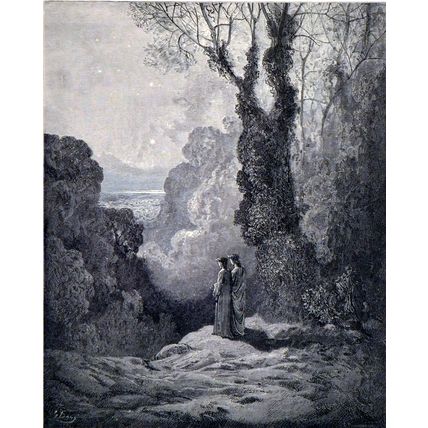 THRESHOLD OF PURGATORY 1885 Gustave Doré - Dante Alighieri ANTIQUE ENGRAVING