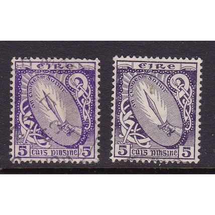 IRELAND EIRE 1940-68 5d 2 X SHADES USED