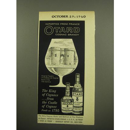 1960 Otard Brandy Advertisement - Imported from France