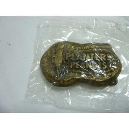 Vintage 1970's Planters Peanuts MR PEANUT Brass Belt Buckle*