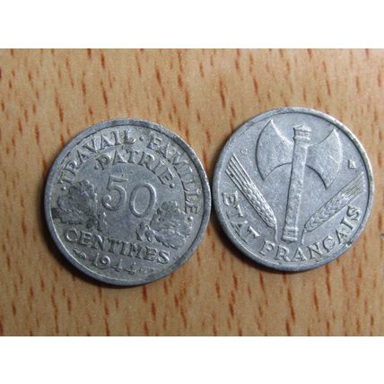 France Republic 1944C 50 Centimes Coin