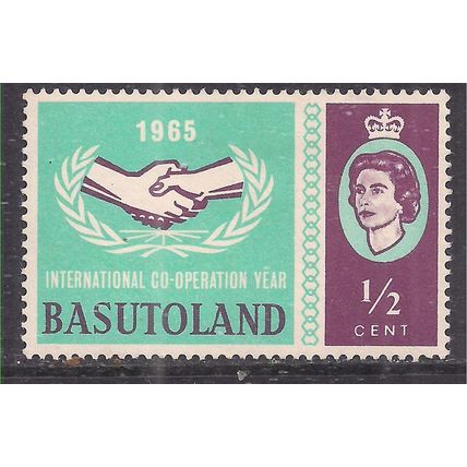 Basutoland 1965 QE2 1/2ct Intl Co Operation Year MM SG 100 ( B509 )
