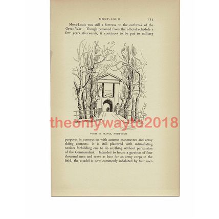 Porte de France, Mont Louis, Catalan France, Book Illustration (Print), 1939