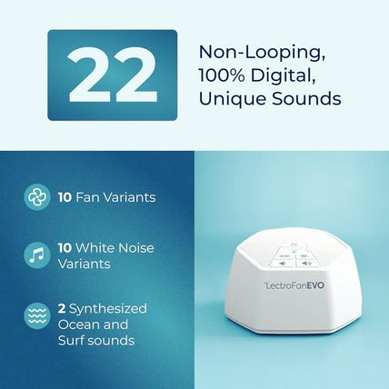 Adaptive Sound Technologies Lectrofan EVO White Noise Machine - Compact Sleep So