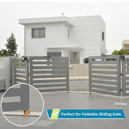 Skelang 4 Pcs Sliding Gate Wheels, 2.5" V Groove Caster with 360-Degree Rotation