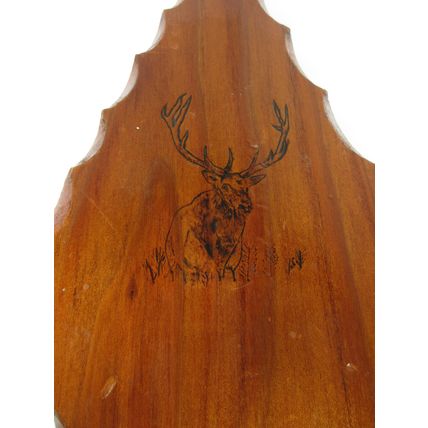 Vintage Wooden Arrowhead Elk Clock Face 12" Arrow Cabin Hunting Mancave
