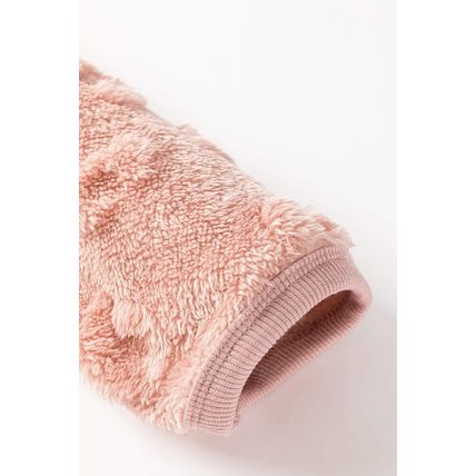 Light Pink Textured Leopard Fleece Loose Two Piece Lounge Set