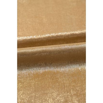 Gold Metal Textured Round Neck Casual Tank Top