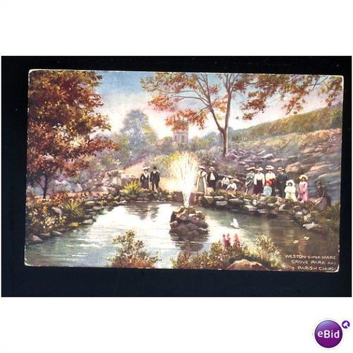 Somerset WESTON-SUPER-MARE Grove Park Tuck Oilette Postcard (7012)