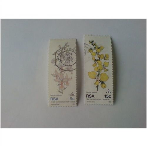 SOUTH AFRICA 1981 ORCHID pair USED