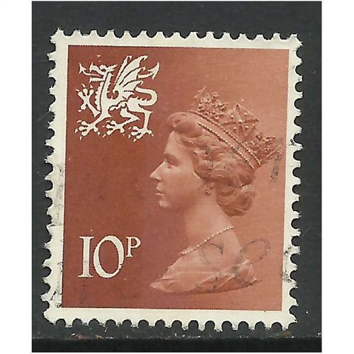 Wales GB 1980 10p Orange Machin 1 BAND SG W29.(R959 )